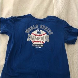 Dodgers Boys XL World Series Dodgers 2020 Tshirt.  Short sleeve, cotton, blue.